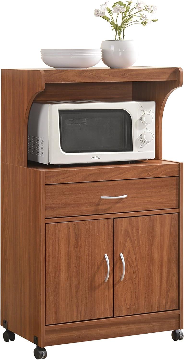 Microwave Kitchen Cart in Cherry - Hodedah