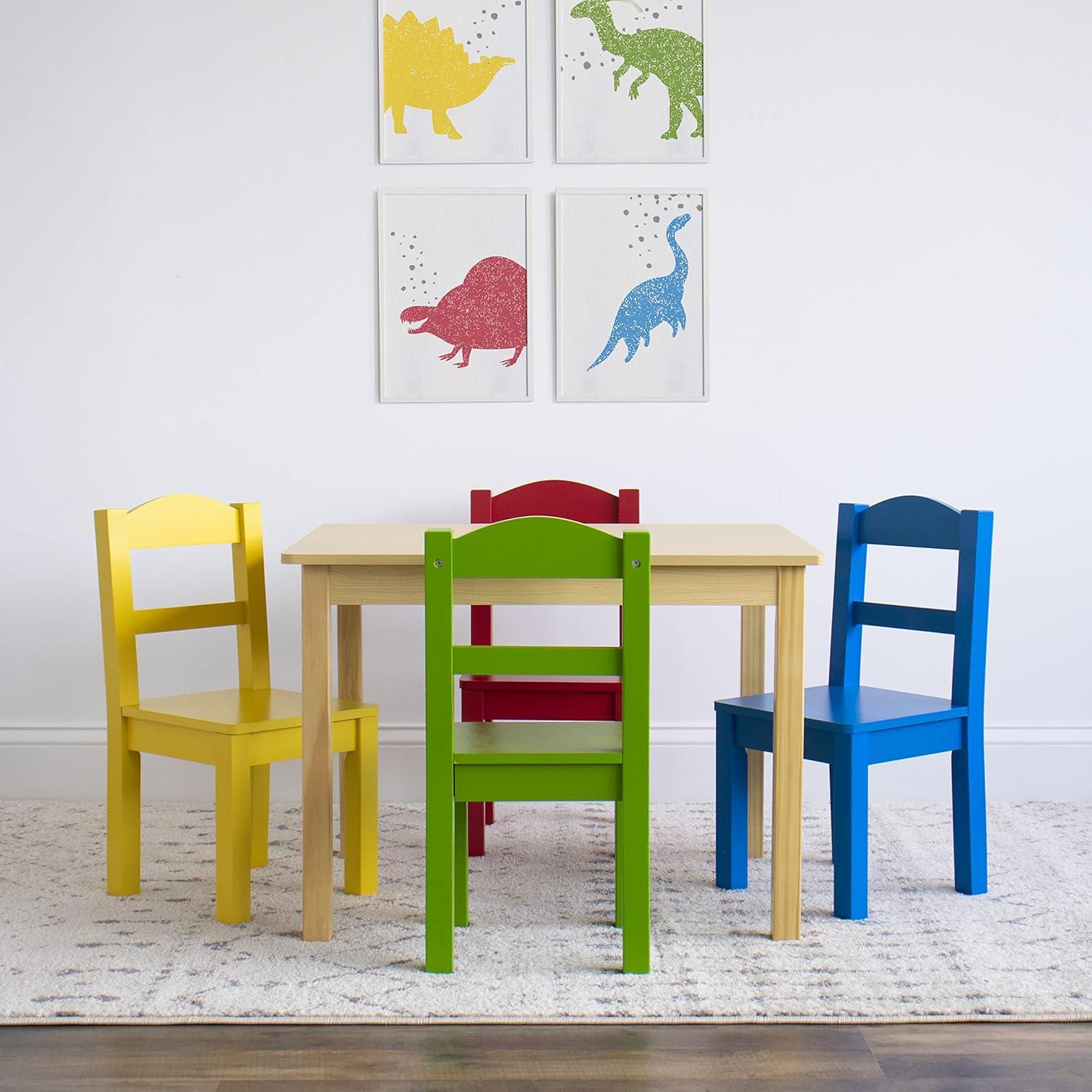 5pc Kids' Wood Table and Chair Set - Humble Crew