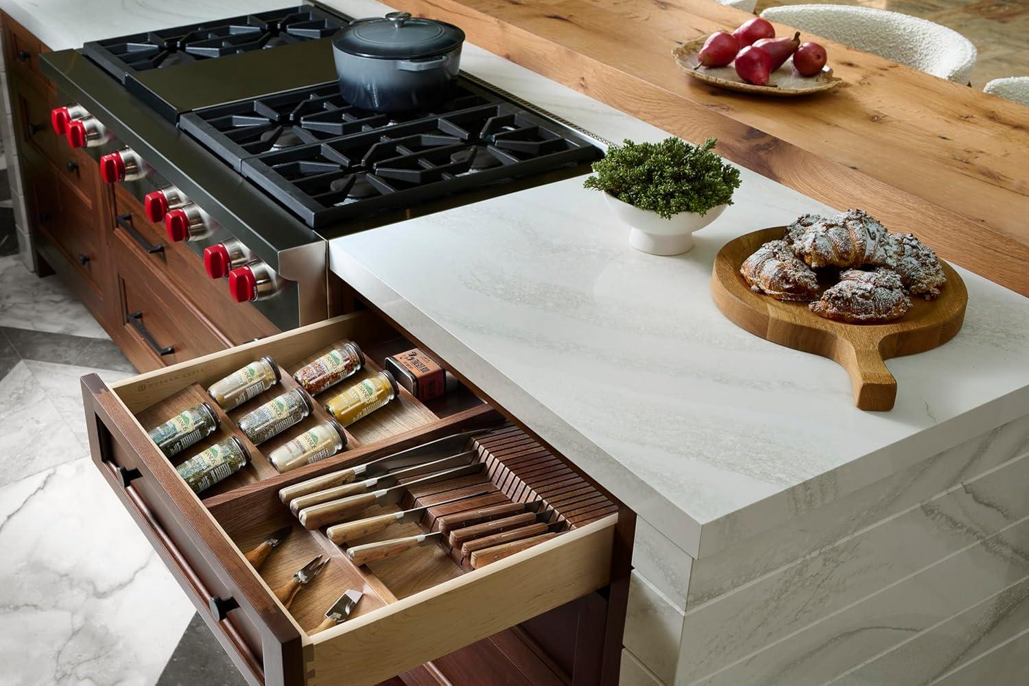 Rev-A-Shelf Rev-A-Shelf Walnut Trim To Fit Knife Block Drawer Insert Organizer