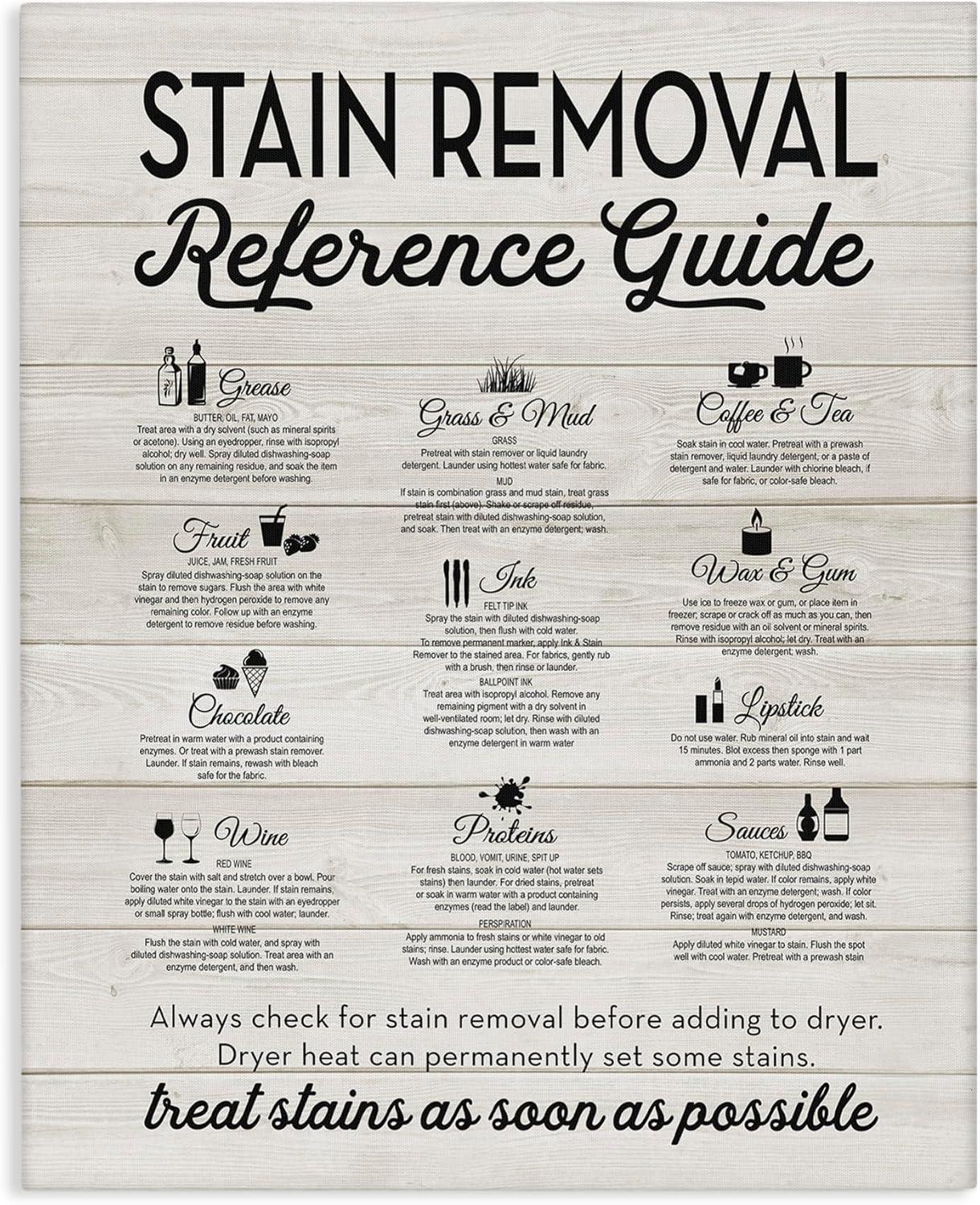 Stupell IndustriesStain Removal Reference Guide TypographyCanvas Wall Art by Lettered and Lined
