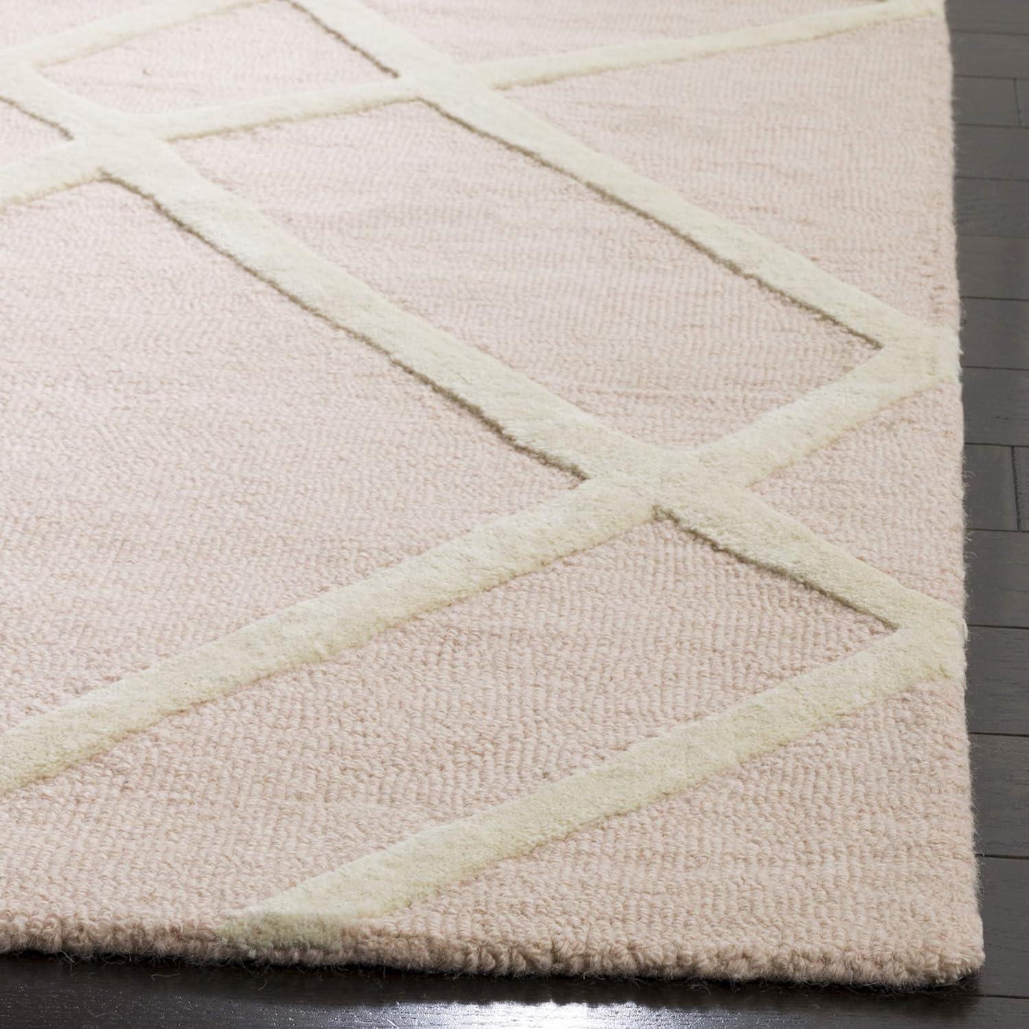 Safavieh Kids Abstract SFK905 Hand Tufted Indoor Area Rug - Pink/Ivory - 5'x5' - Safavieh