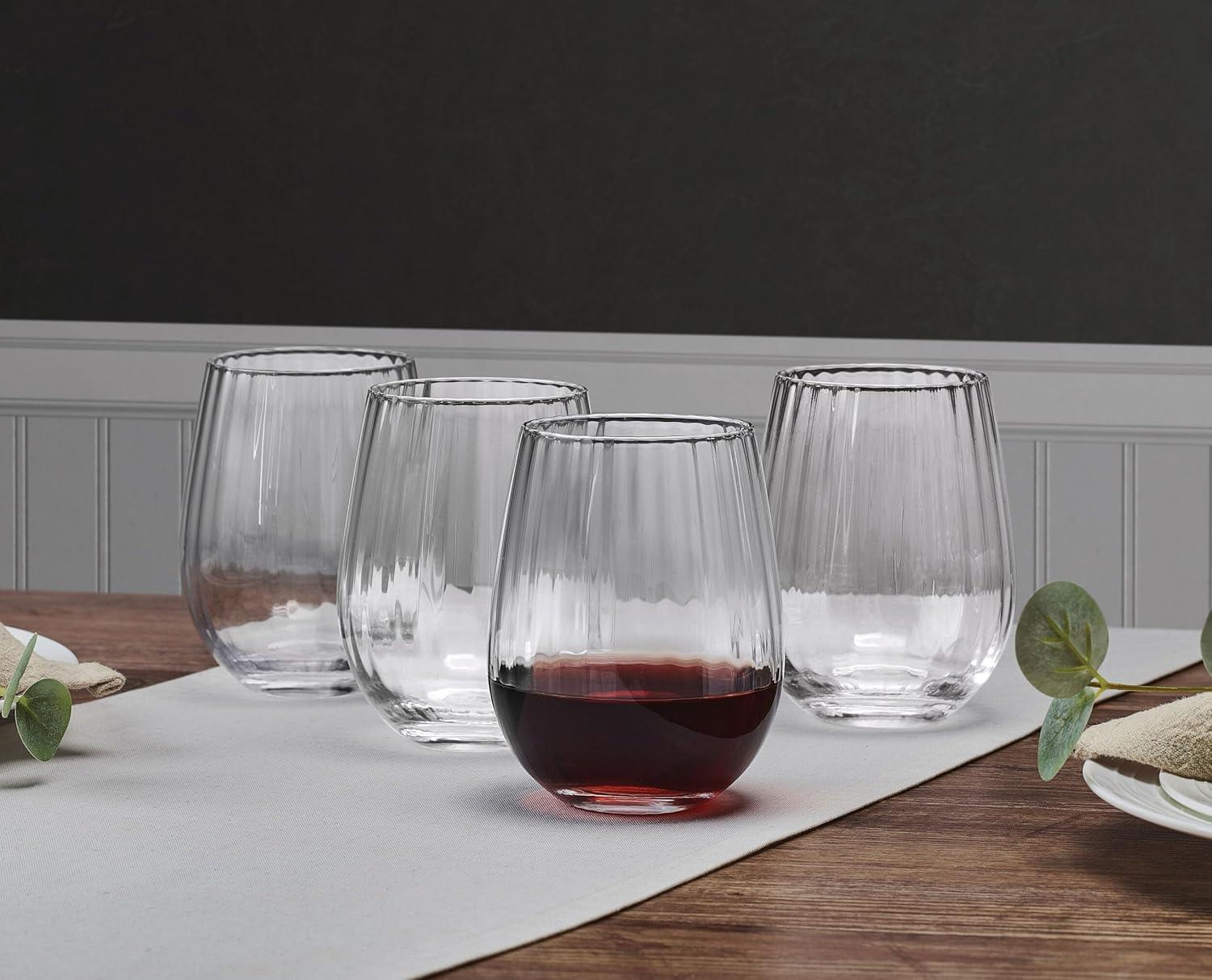 Mikasa Mikasa Optic 18.5-Oz Stemless Wine Glasses, Set Of 4