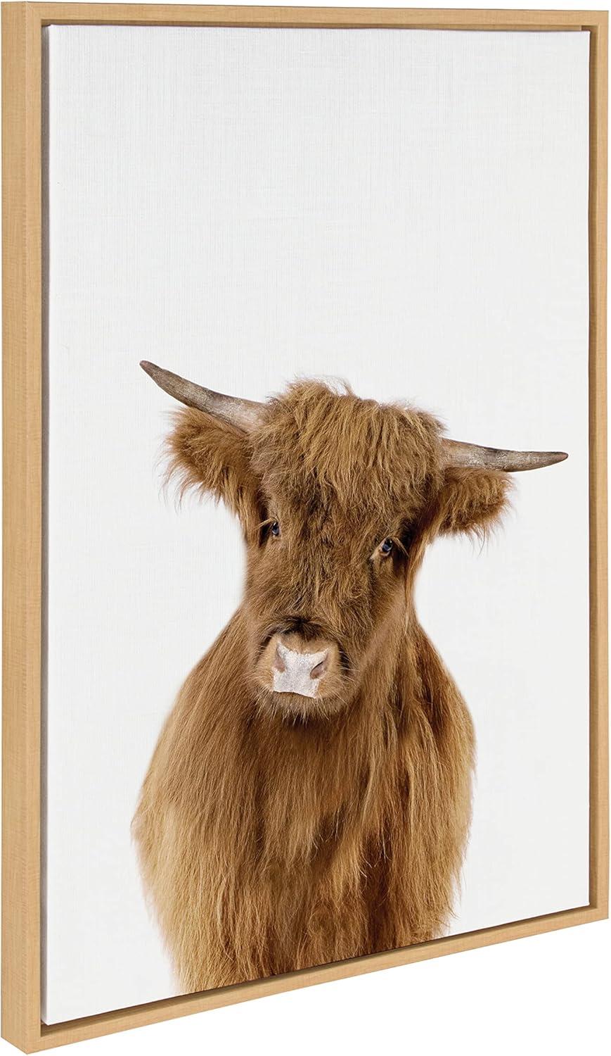 23" x 33" Sylvie Animal Studio Highland Framed Canvas by Amy Peterson Natural - Kate & Laurel All Things Decor