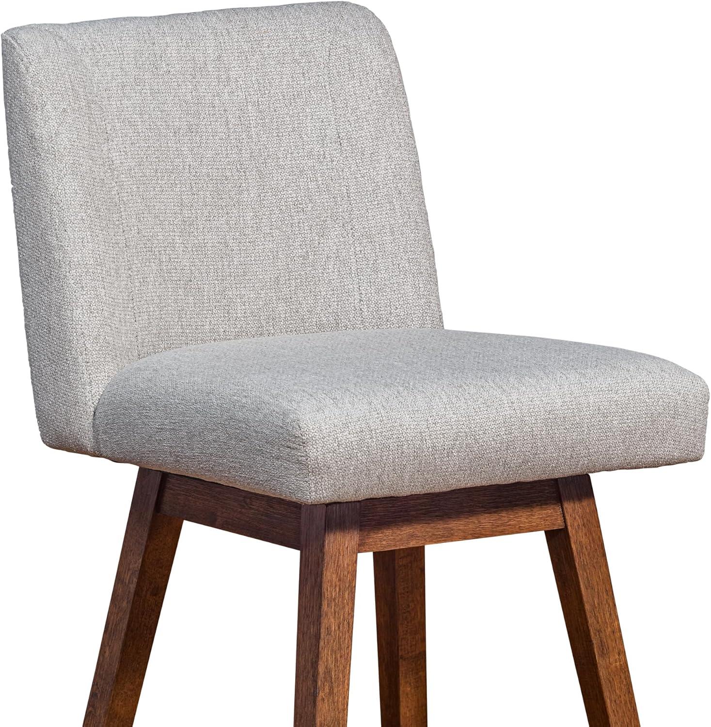 Armen Living Basila Wood Finish with Fabric Swivel Counter Height Barstool Brown Oak/Taupe