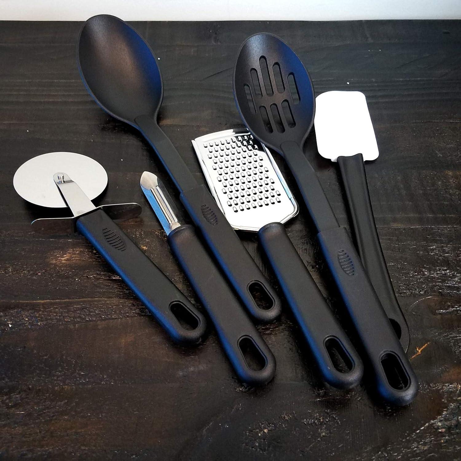 Black 20-Piece Nylon Kitchen Utensil and Gadget Set