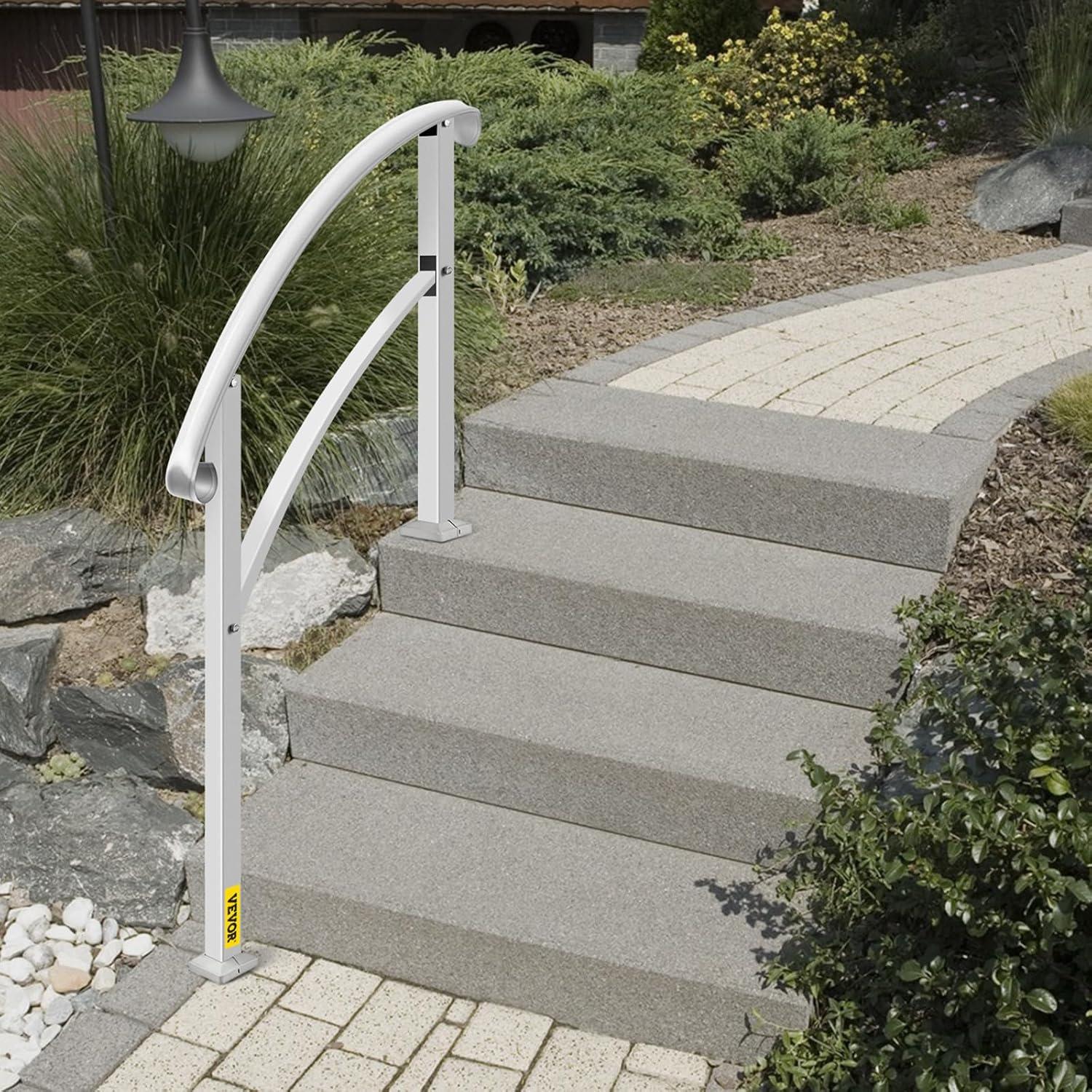 VEVOR Handrails for Outdoor Steps Adjustable Wrought Iron Handrails