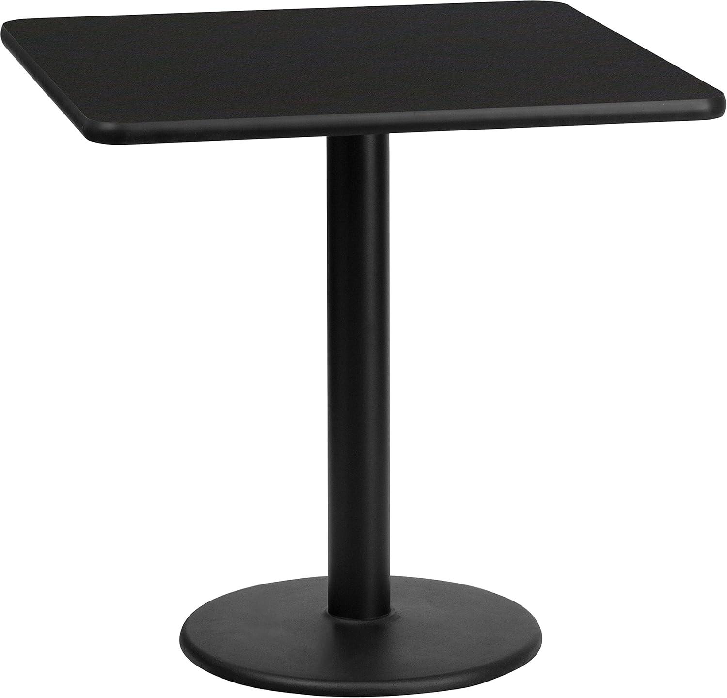 Flash Furniture 24'' Square Laminate Table Top with 18'' Round Table Height Base