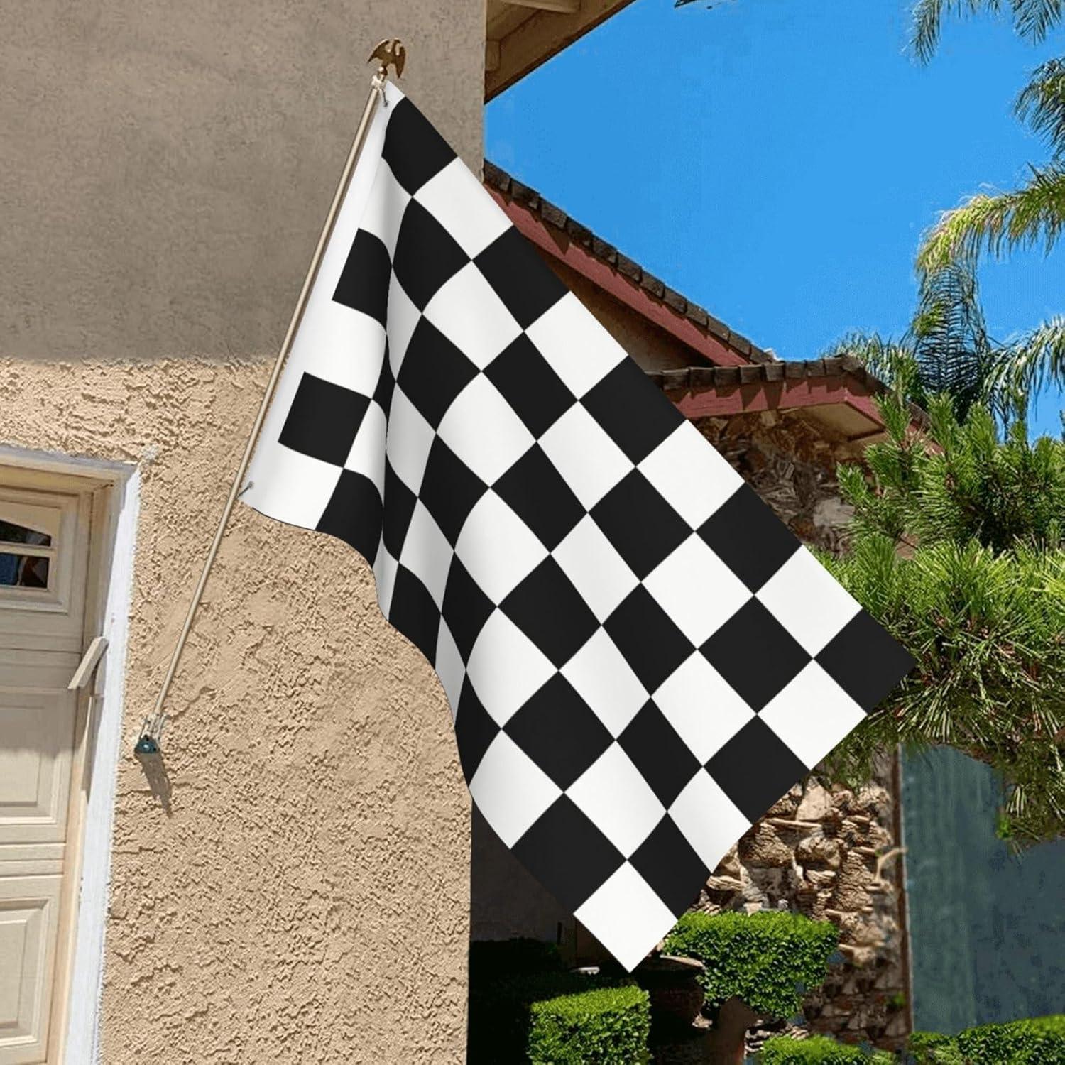 ANLEY 3x5 foot Checkered Flag - Black and White Racing Flags Polyester