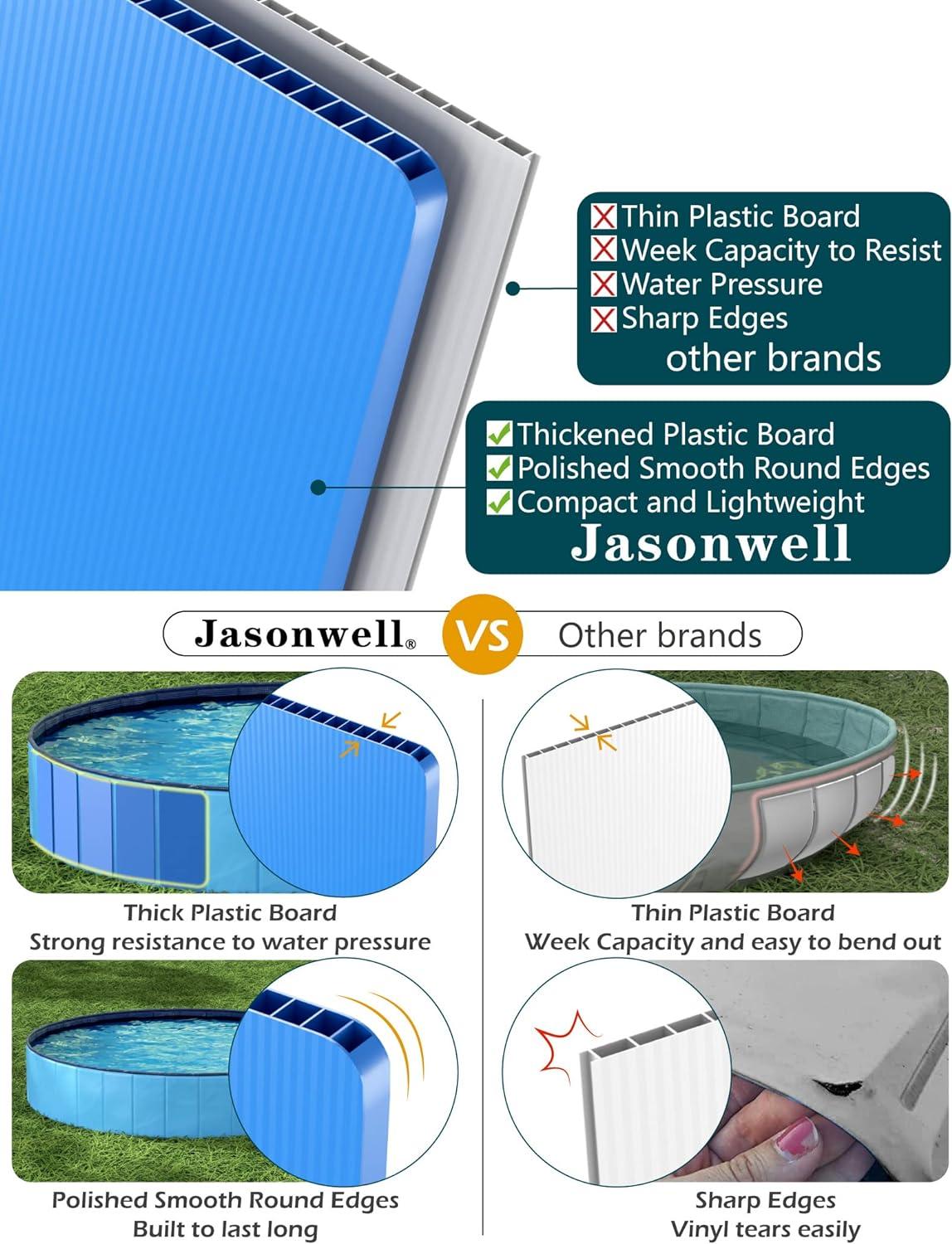 Jasonwell Foldable Dog Pet Bath Pool Collapsible Dog Pet Pool Kiddie Pool for Dogs Cats Kids (32x8in)
