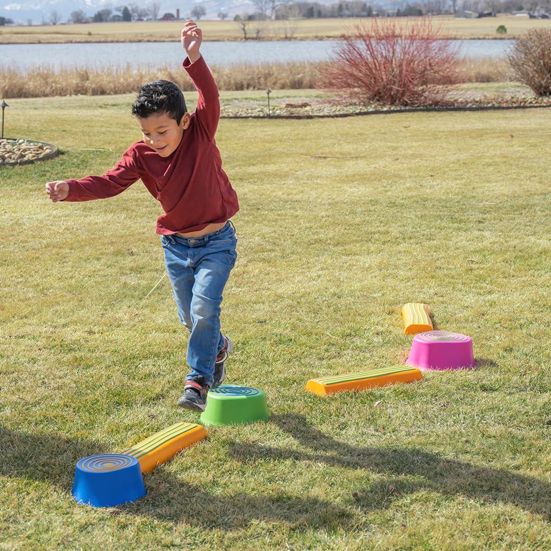 Colorful Plastic Stumps and Logs Obstacle Course Set