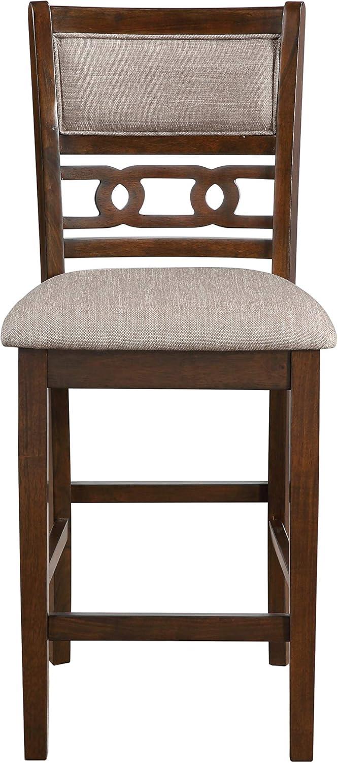 New Classic Furniture Gia Solid Wood Counter Table W/2 Chairs in Cherry Brown