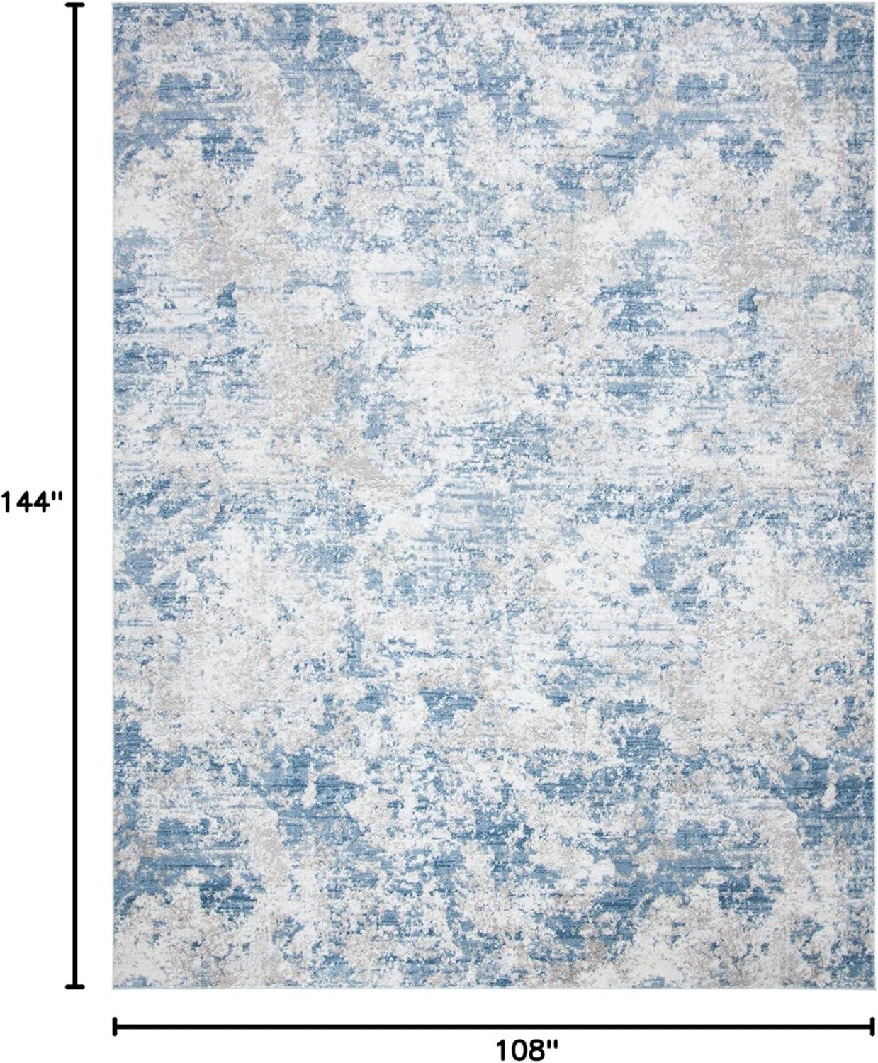 Amelia Gray/Blue 9 ft. x 12 ft. Abstract Area Rug