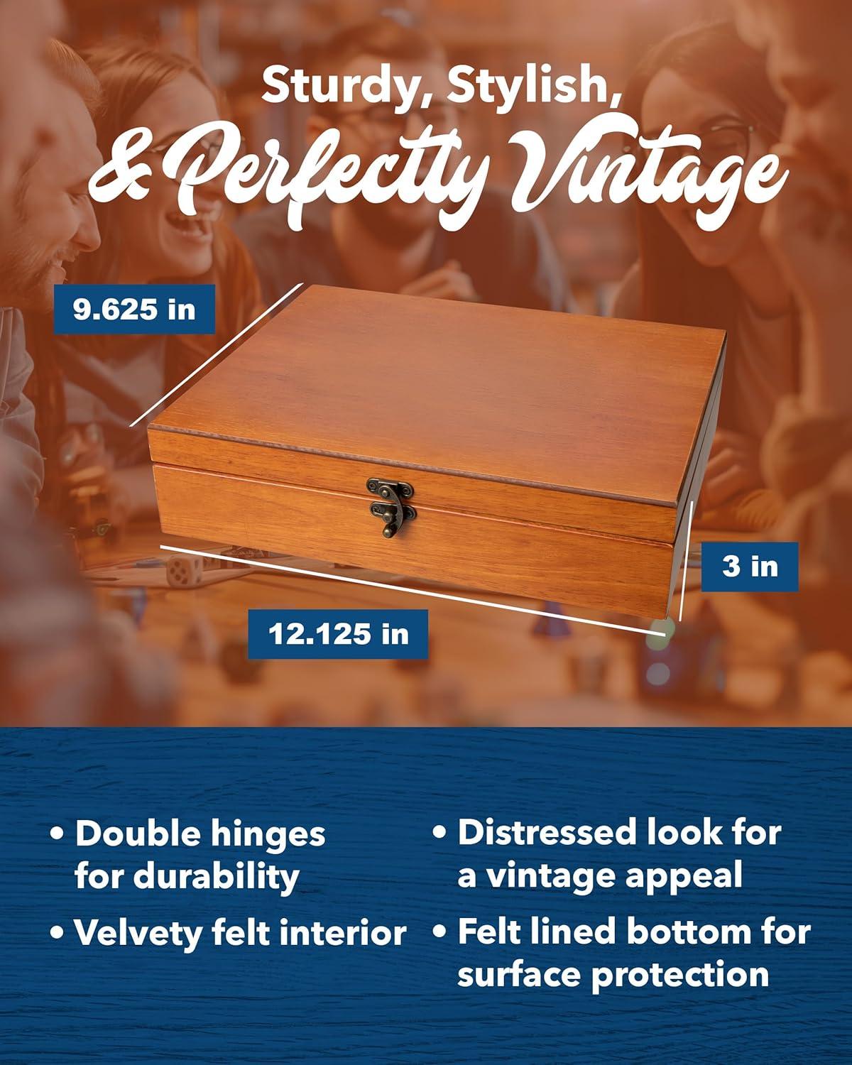 WE Games Old World Wooden Treasure Box with Brass Latch