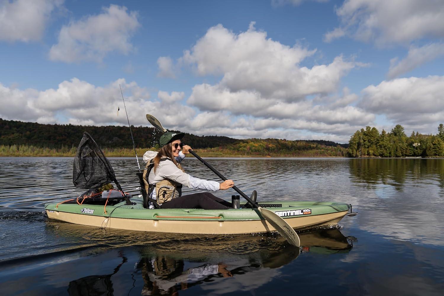 Pelican - Sentinel 100X - Angler Fishing Kayak - 10 ft - Fade Black Green