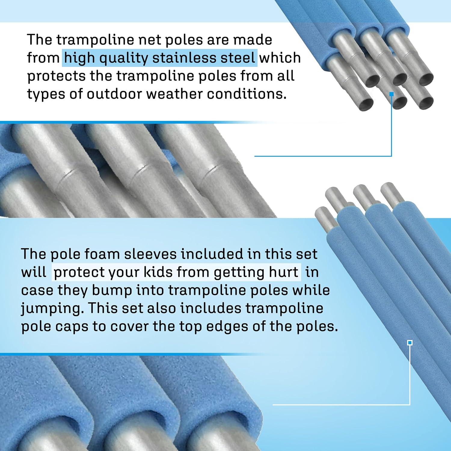 Upper Bounce Machrus 7.5' Trampoline Safety Enclosure with Net, Poles and Foam Sleeves - Trampoline not Included
