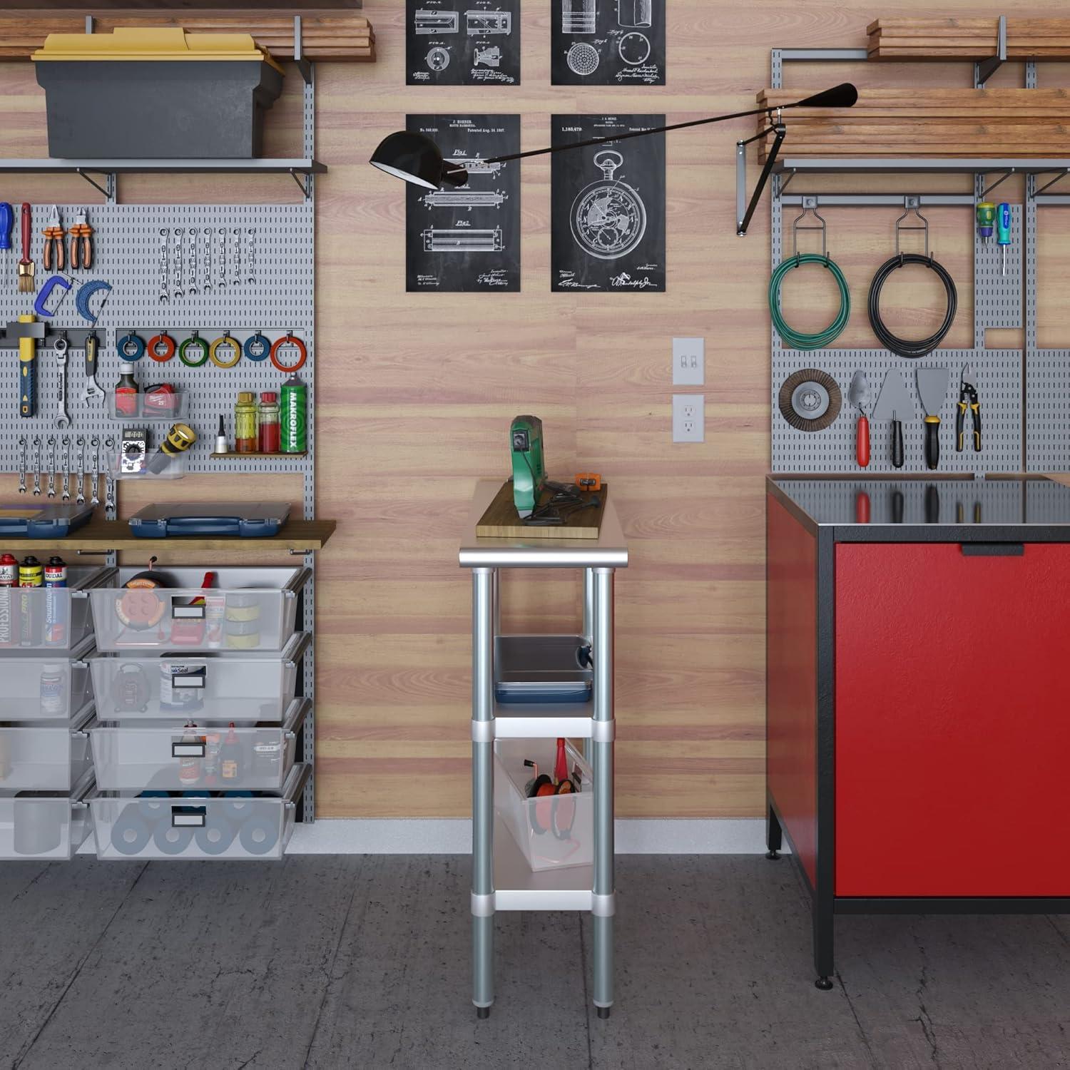 Stainless Steel Work Table with 2 Shelves