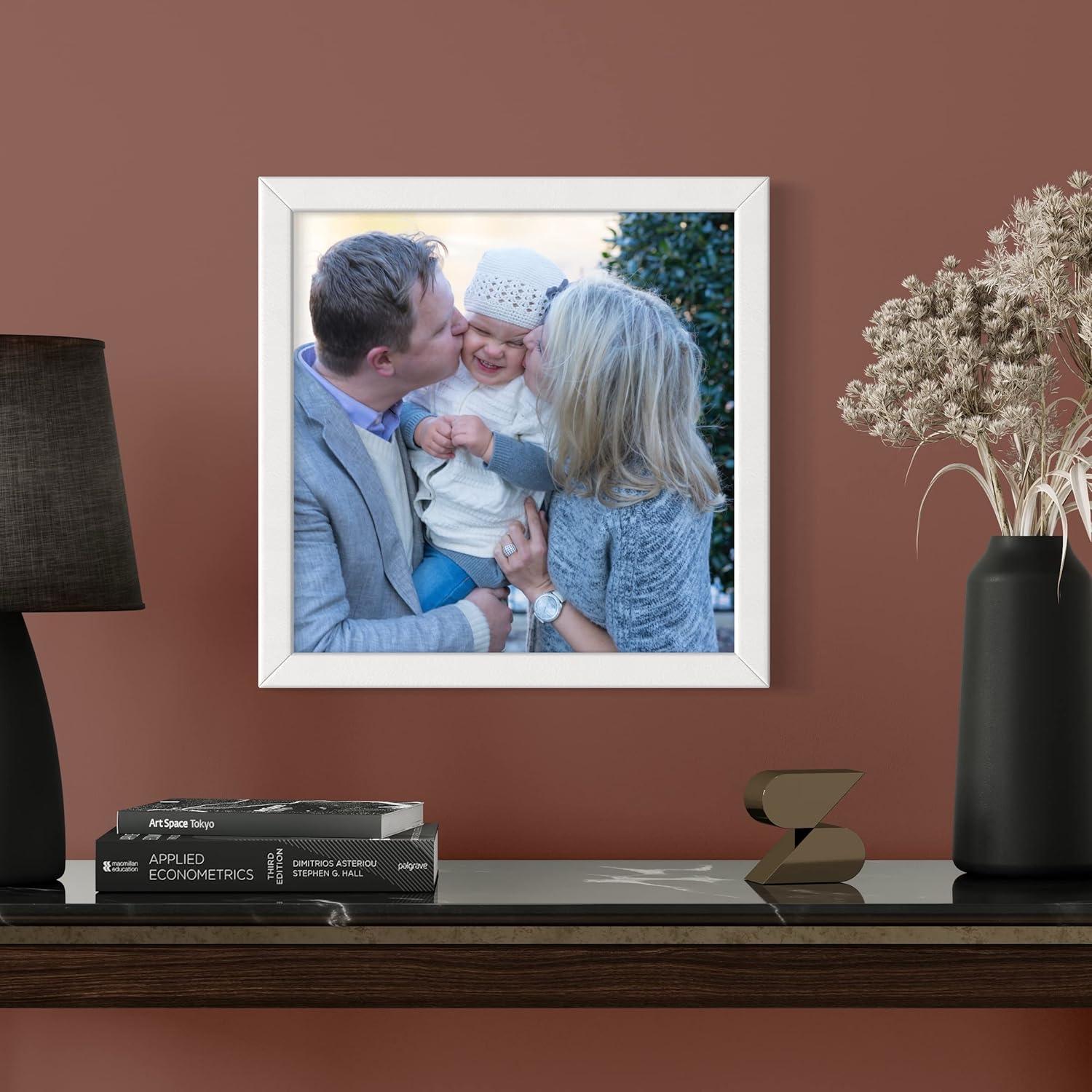 Classic White Wood 20x20 Picture Frame with UV Acrylic