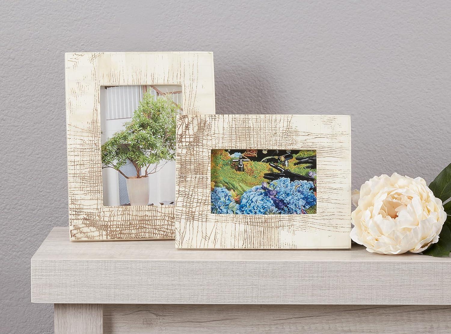 Saro Lifestyle Picture Frame With Distressed Bone Design