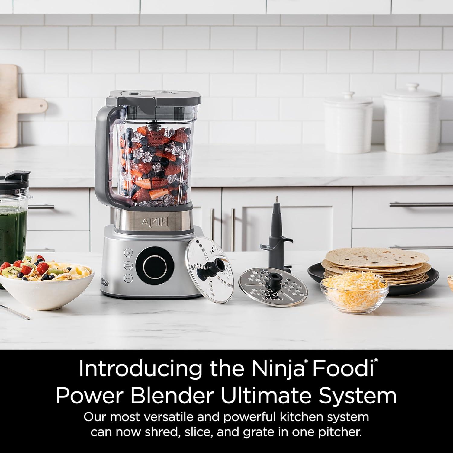 Ninja Ninja Blender and Food Processor System, Power Blenders For-Kitchen and Personal Size, Smoothie Maker, 6 Functions, 72-oz. Glass Pitcher and To-Go Cups