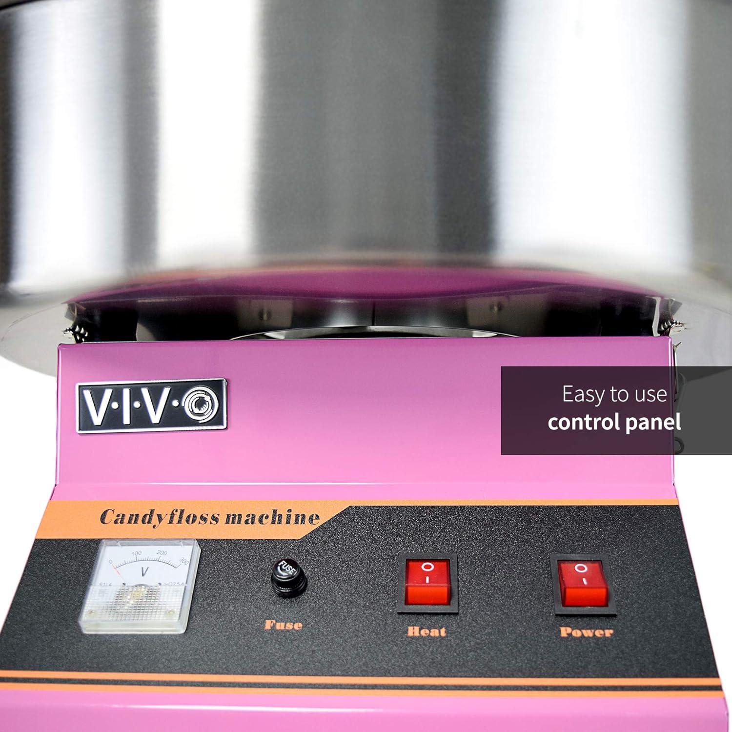 Vivo Electric Commercial Cotton Candy Machine with Bubble Shield