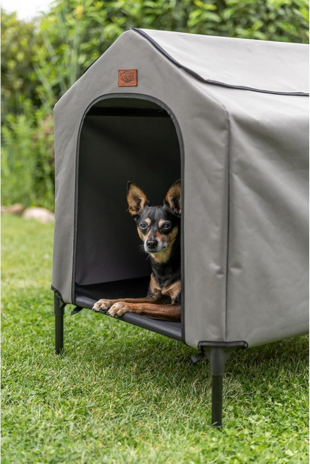 TRIXIE 2-in-1 Elevated Portable Dog House or Dog Cot & Tent for Small-Medium Dogs