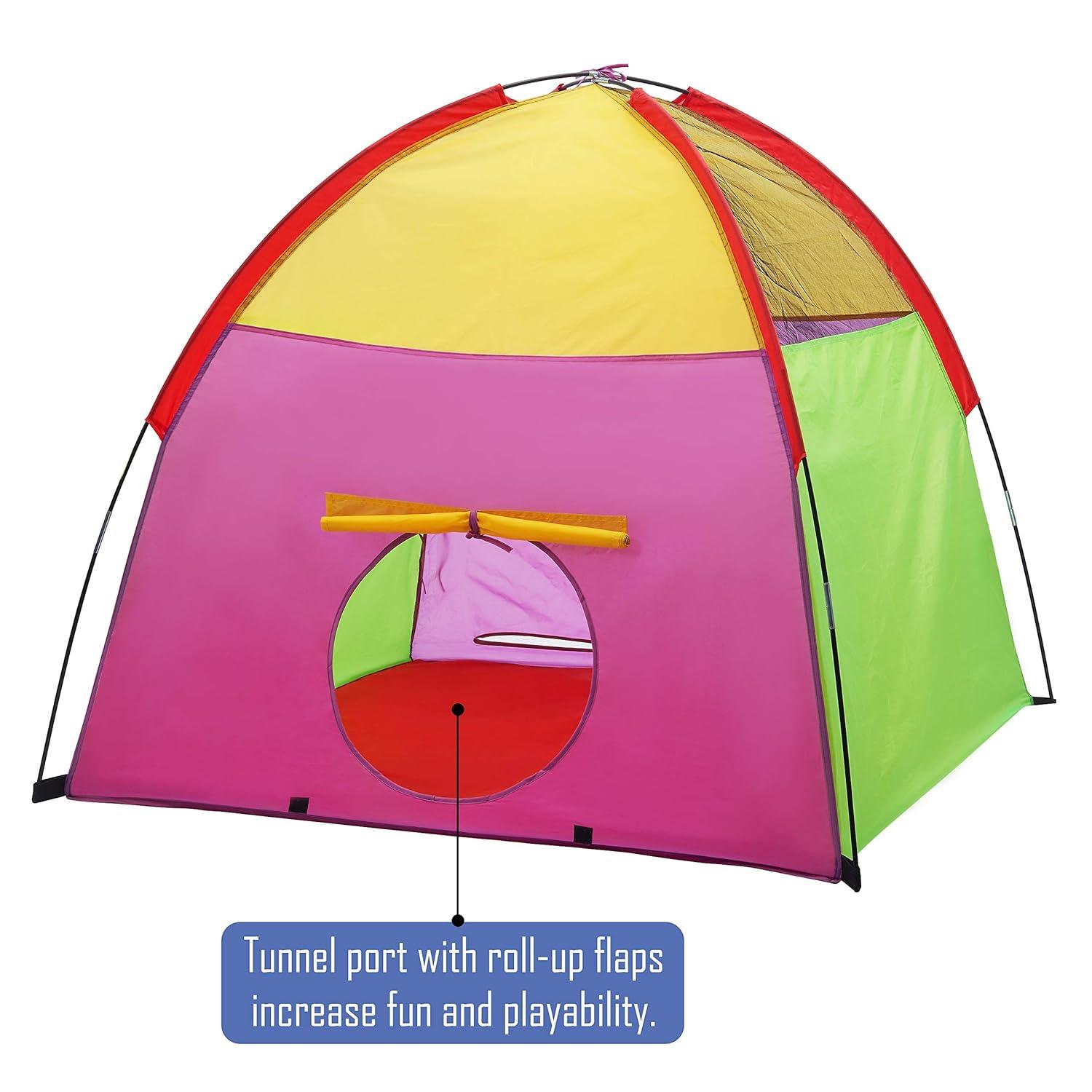 ATDAWN Kids Play Tent, Kids Pop Up Tent, Camping Playground, Indoor/Outdoor Children Playhouse for Boys and Girls, Rainbow Color