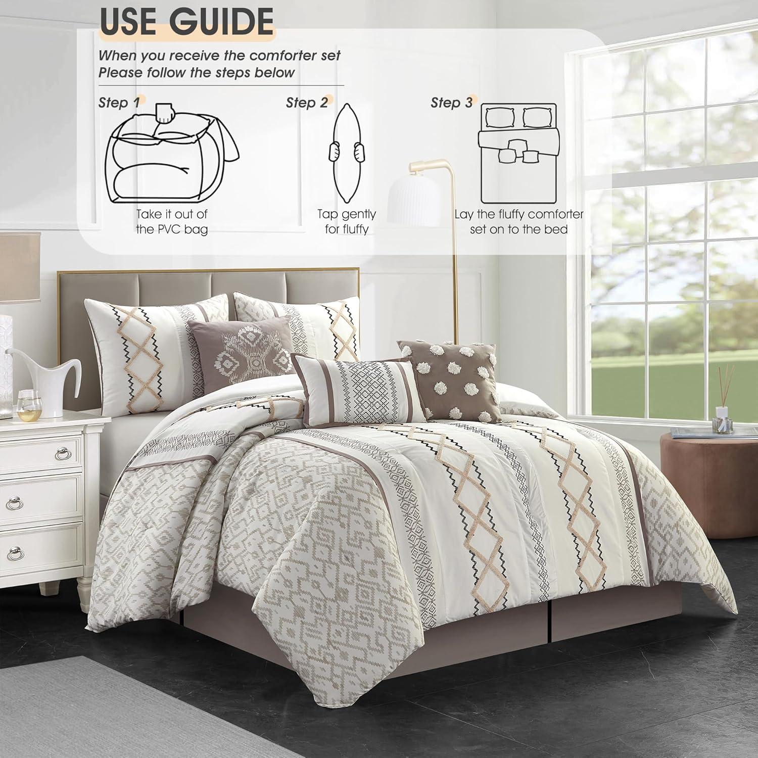 Nanshing America, Inc Anthony Microfiber 7 Piece Comforter Set