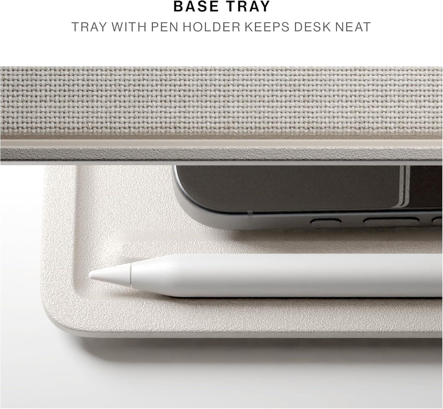 Black Adjustable Ergonomic Metal Laptop Stand with Fabric Surface