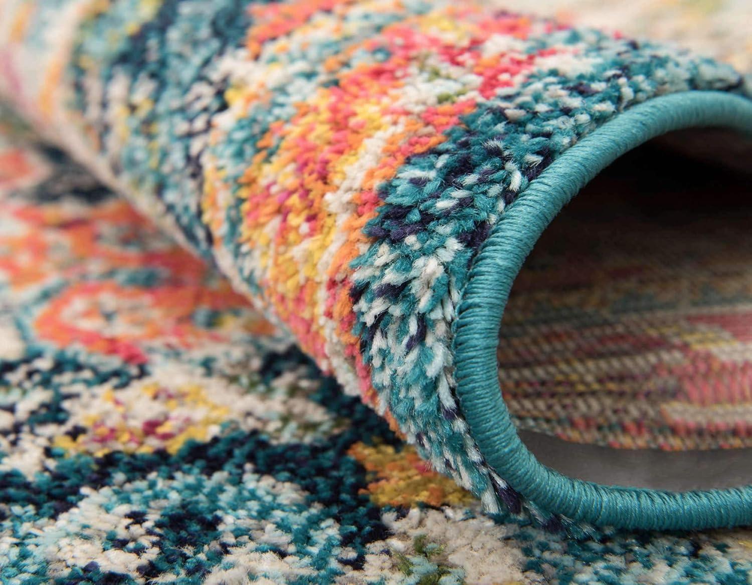 Unique Loom Penrose Collection Area Rug - Alexis (8'Square, Blue/ Gray)