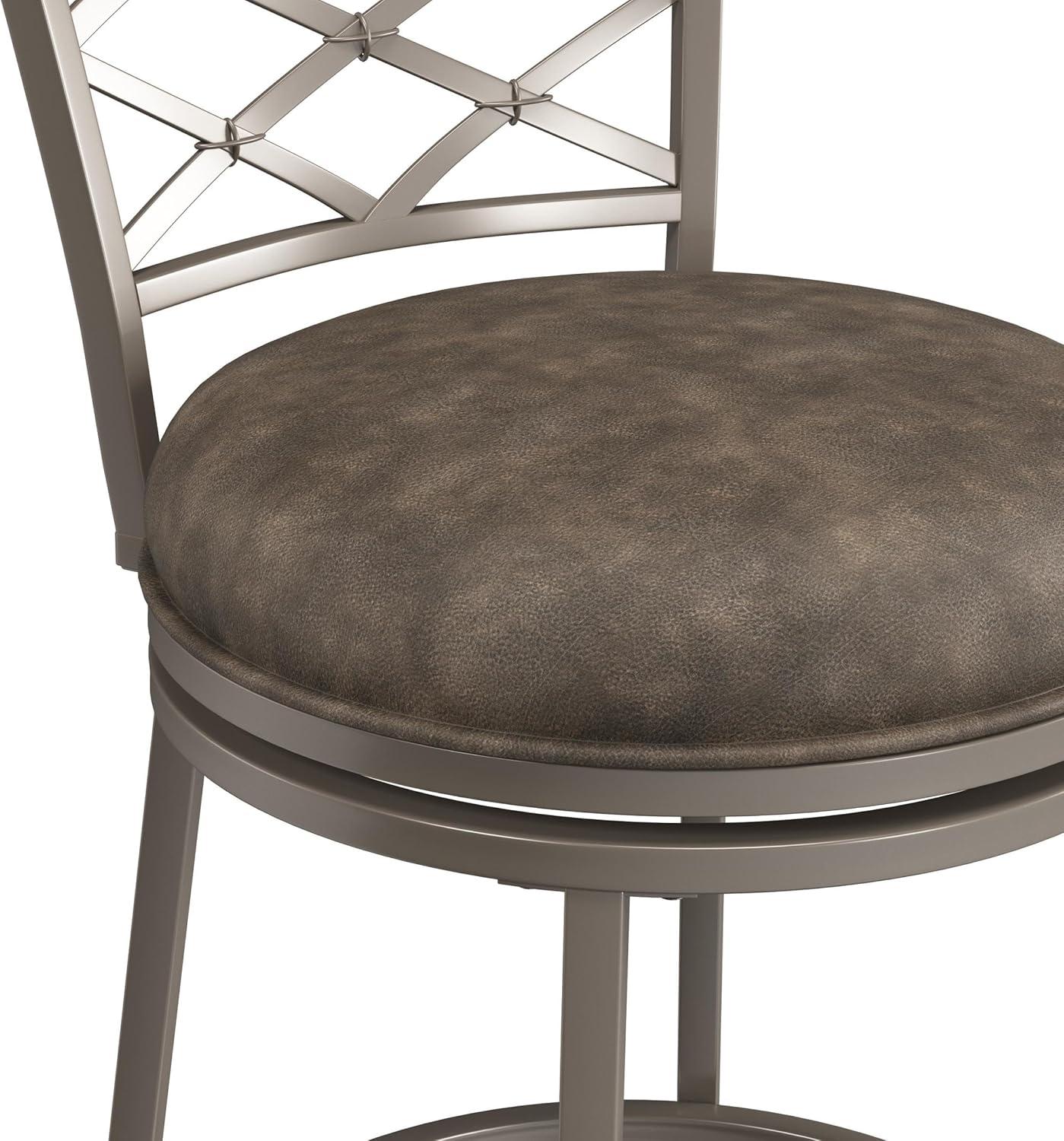 Hutchinson Gray Wood and Metal Swivel Counter Stool