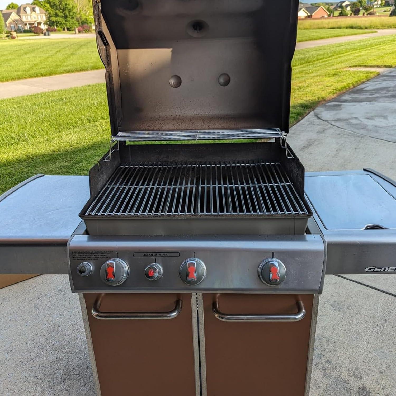 GasSaf 17.5 Grill Flavorizer Bars Heat Deflector for Weber Genesis Parts 310, Flavor Bar for Weber Genesis 300 310 320 330 EP310 EP320 EP330 (Front Knob 2011-Newer) Grill Parts Heat Plates 7620 7622