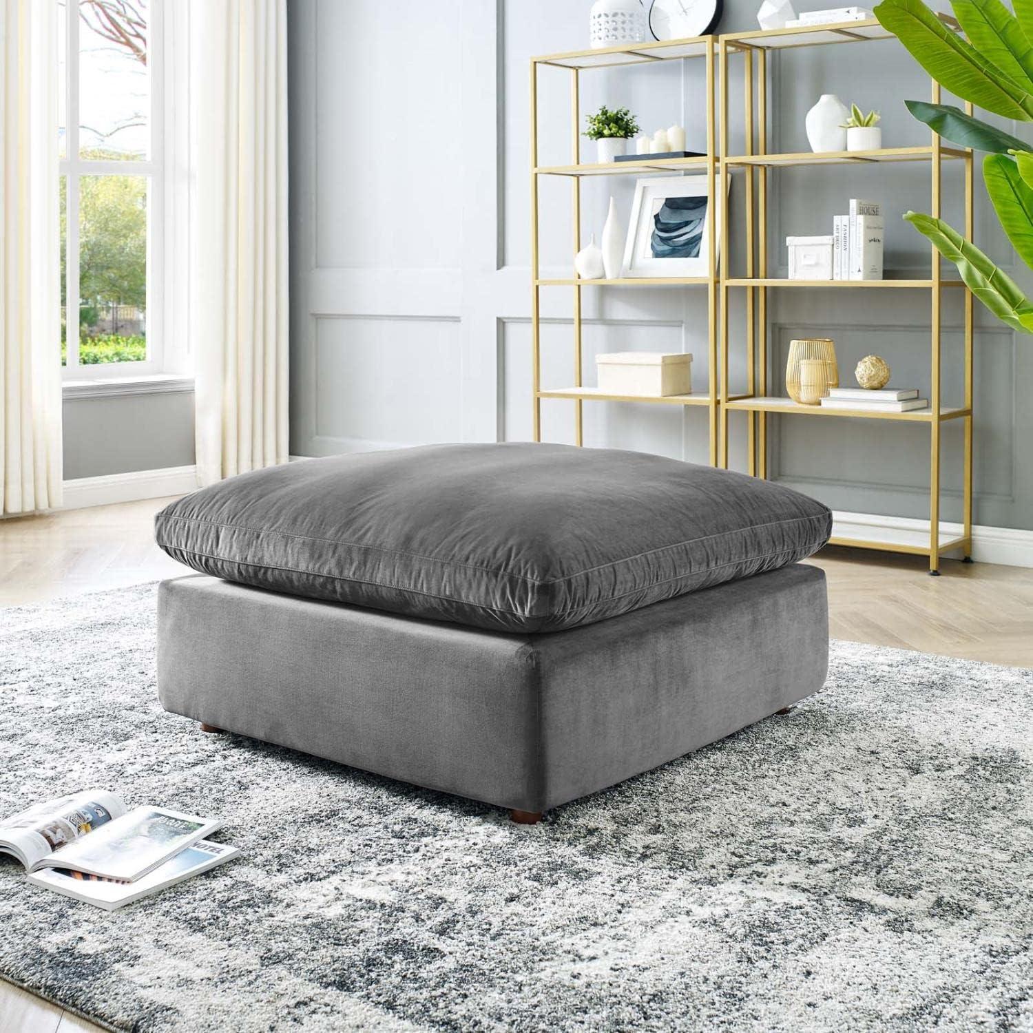 Modway Commix Down Filled Overstuffed Performance Velvet Ottoman