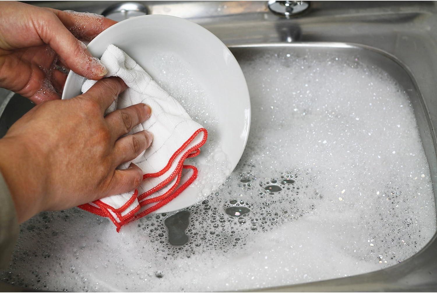 Red and Blue Microfiber Kitchen Cleaning Cloth Set, 2 Pack