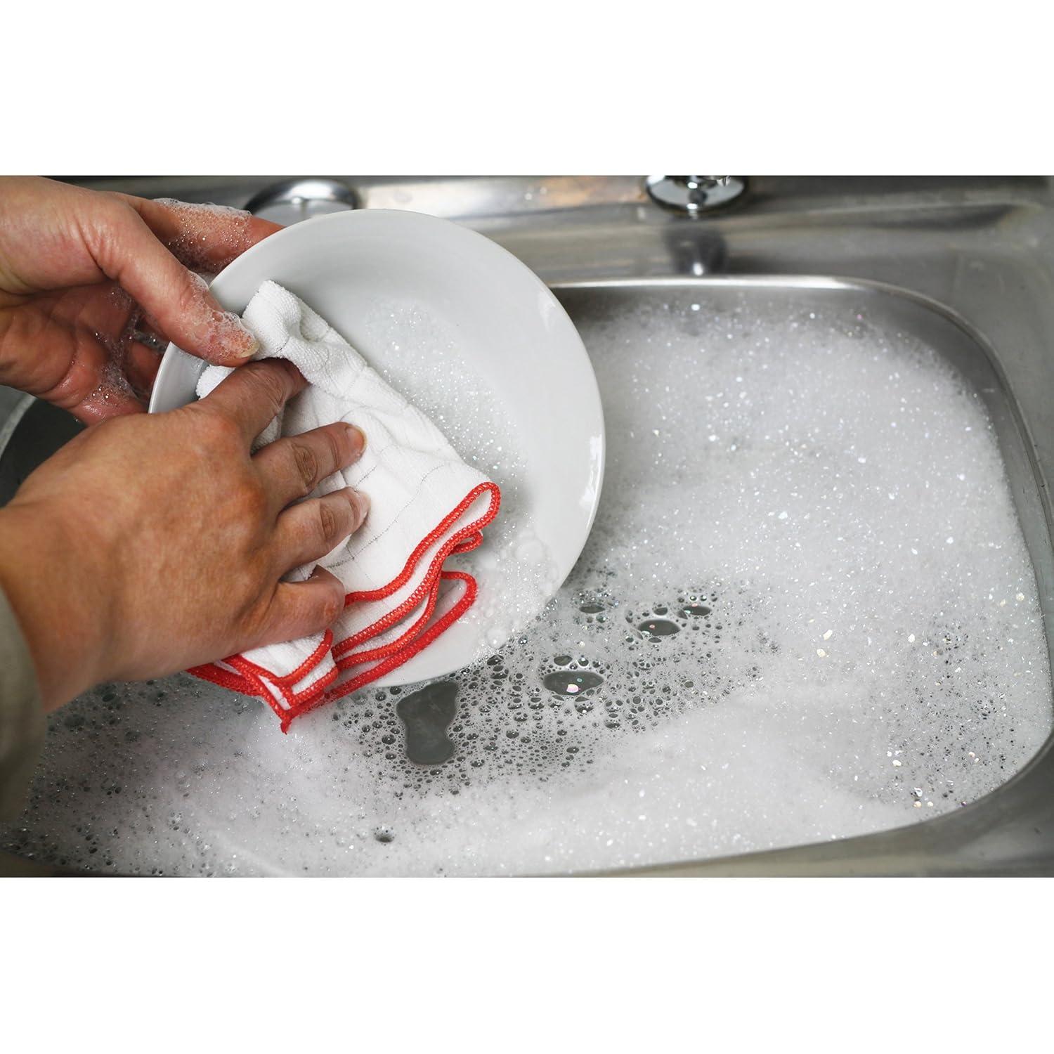 Red and Blue Microfiber Kitchen Cleaning Cloth Set, 2 Pack