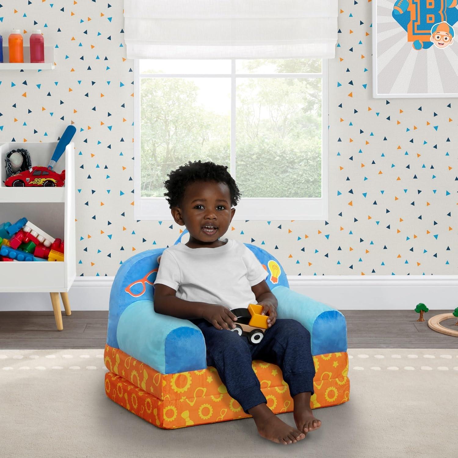 Blippi Cozee Buddy Flip-Out Chair by Delta Children, Blue
