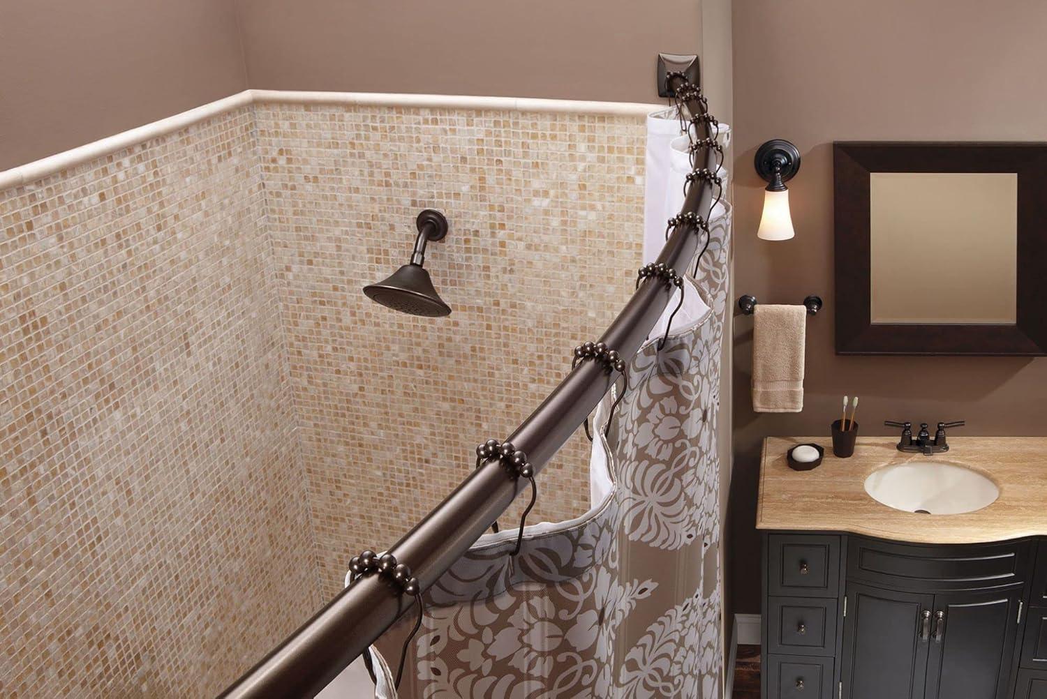 Moen 60-Inch to 72-Inch Permanent Mount Adjustable Curved Shower Rod