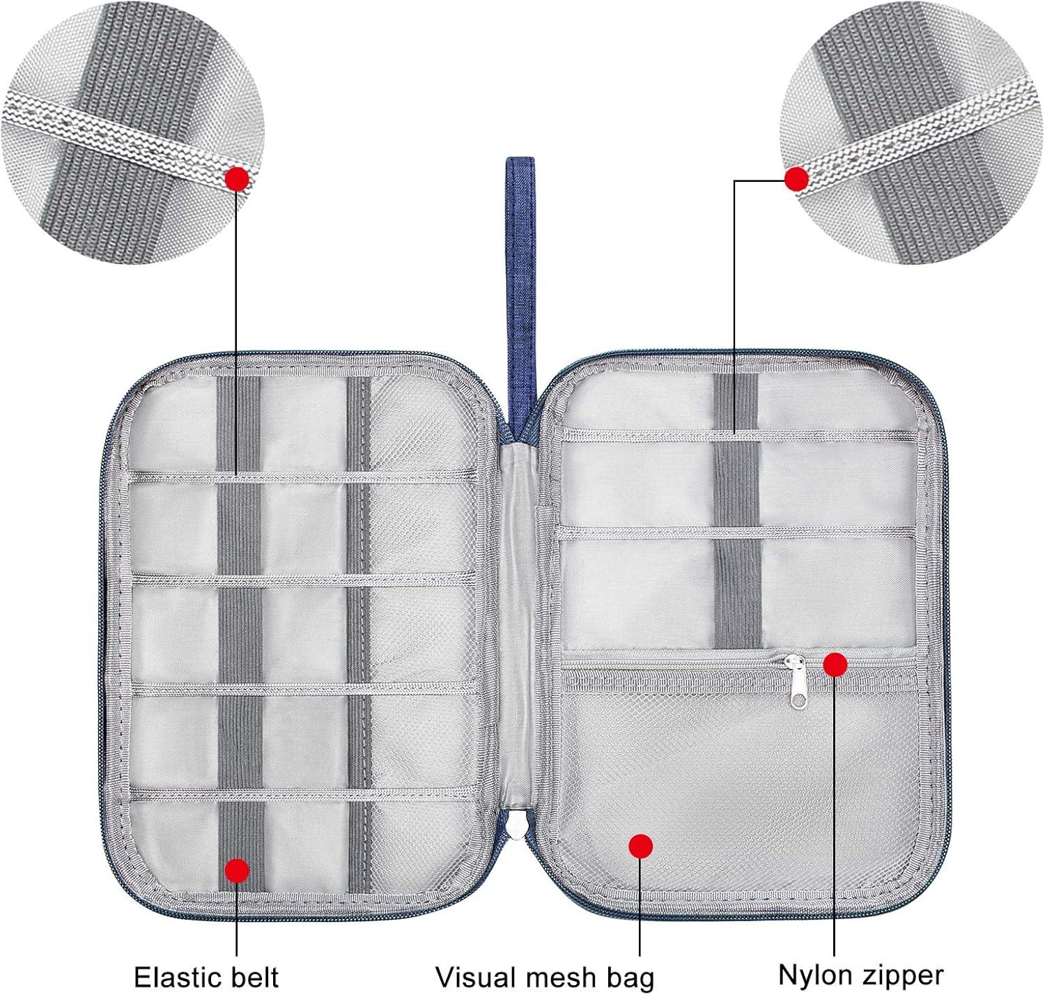 SELLYFELLY Travel Electronics Organizer Portable Cable Organizer Bag for Storage Electronic Accessories Case for Cord,Phone,Charger,Flash Drive (Sky Blue)