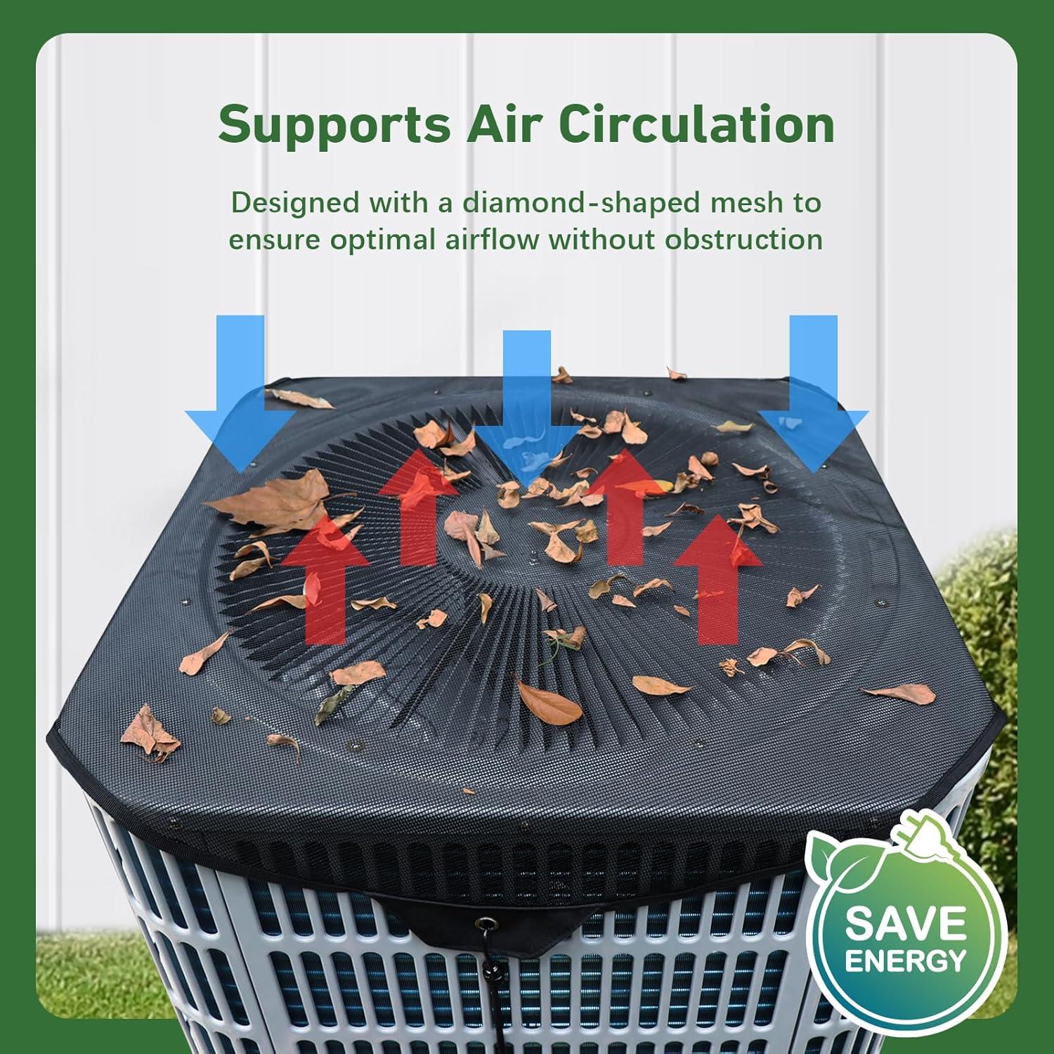 EEEkit 36x36" Air Conditioner Cover for Outside Units, Top Universal Mesh AC Cover for All Seasons