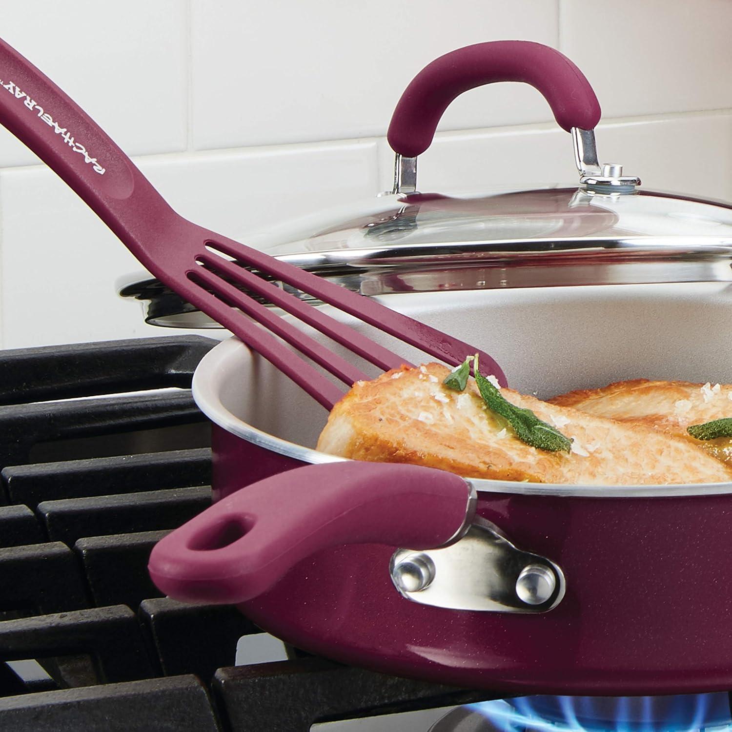 Burgundy Nylon Turner Set for Nonstick Cookware