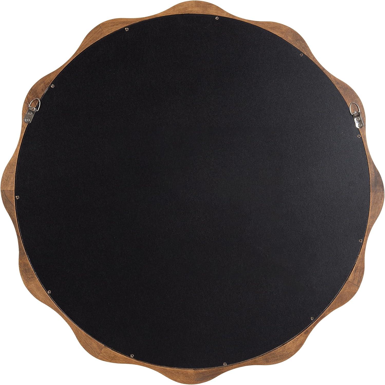 Kate & Laurel All Things Decor 28"x28" Hatherleigh Round Scallop Mirror: Wall Mount, Transitional Decor