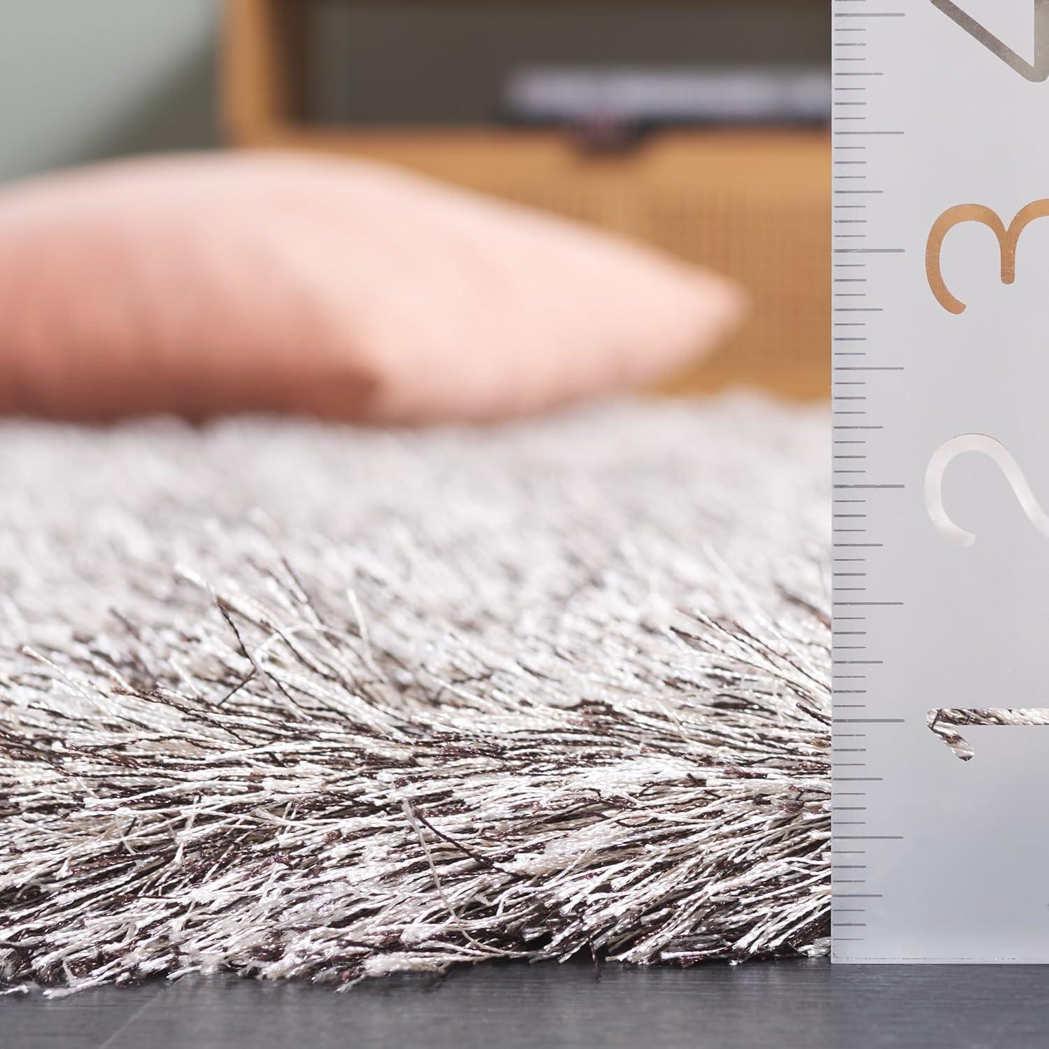 SAFAVIEH Paris Darwin Plush Polyester Shag Area Rug, Sable, 10' x 14'