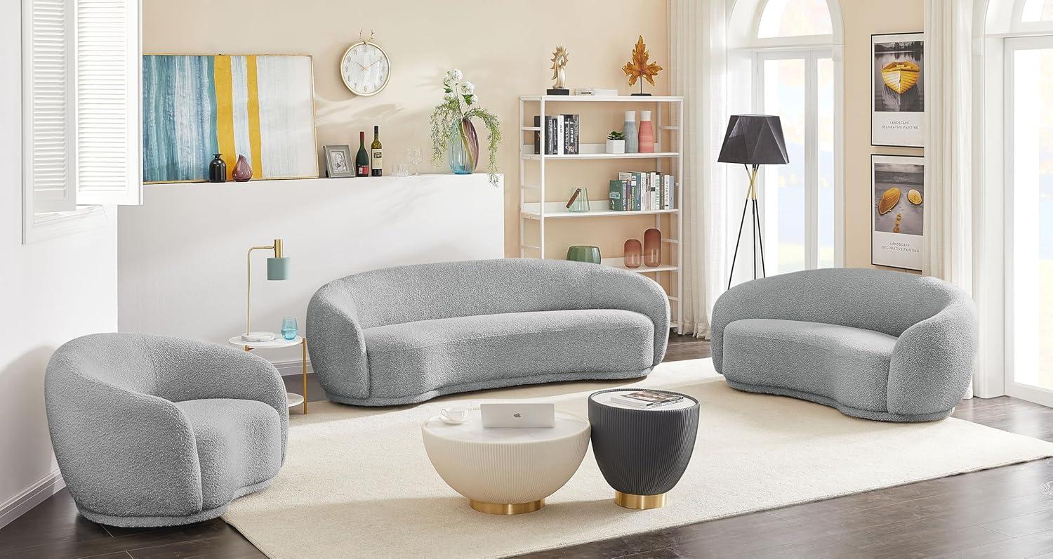 Meridian Furniture Hyde Grey Boucle Fabric Sofa