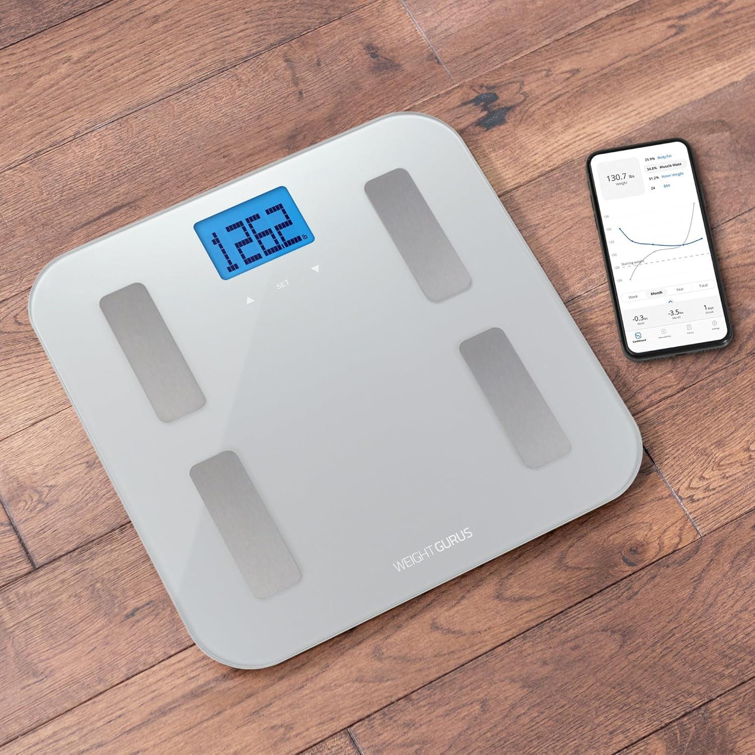 Greater Goods Weight Gurus Digital Body Fat Scale With Large Backlit Lcd And Smartphone Tracking (silver)