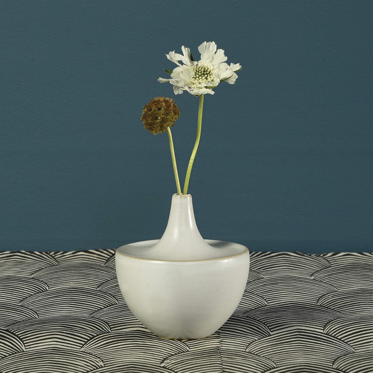 Small White Hand-Finished Ceramic Bouquet Vase