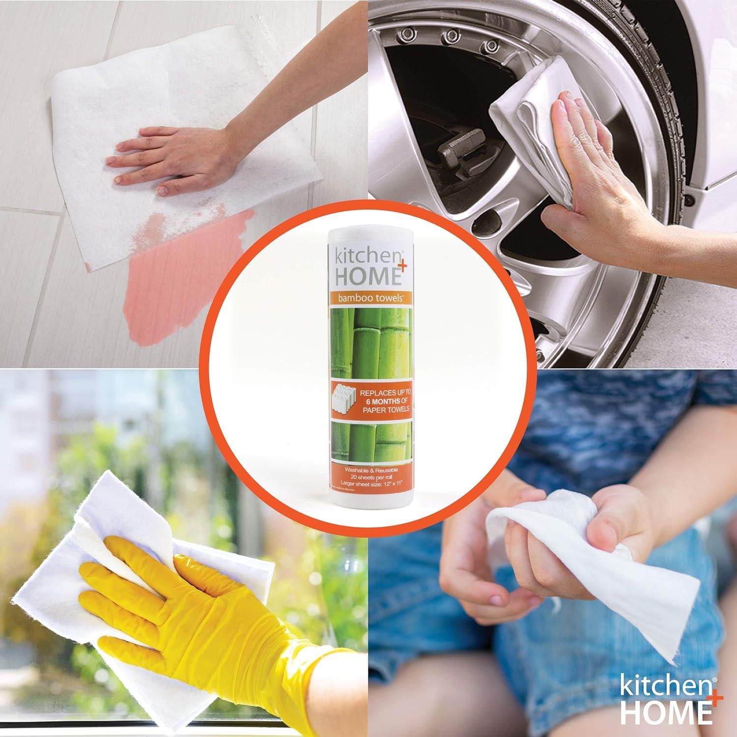 Kitchen + Home Bamboo Paper Towels  Heavy Duty Washable Reusable Rayon Towels