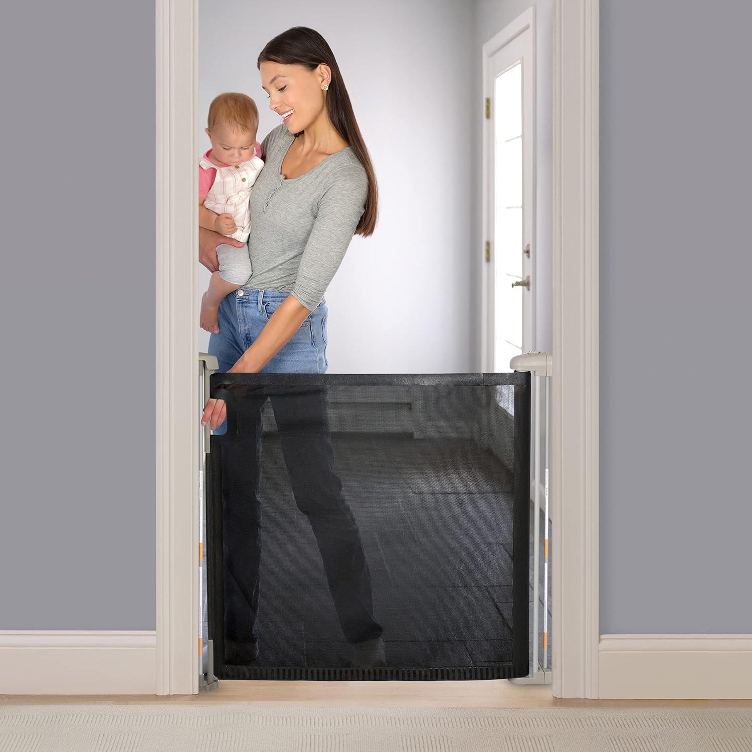 Open Box Ingenuity Infant Tuck Away Mesh Stairway Pet & Baby Gate w/Metal Frame