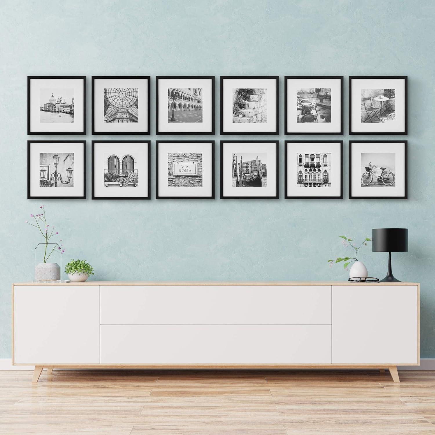 Gallery Perfect Gallery Perfect 12" x 12" Photo Gallery Wall Matted Picture Frame Set (Set of 12)