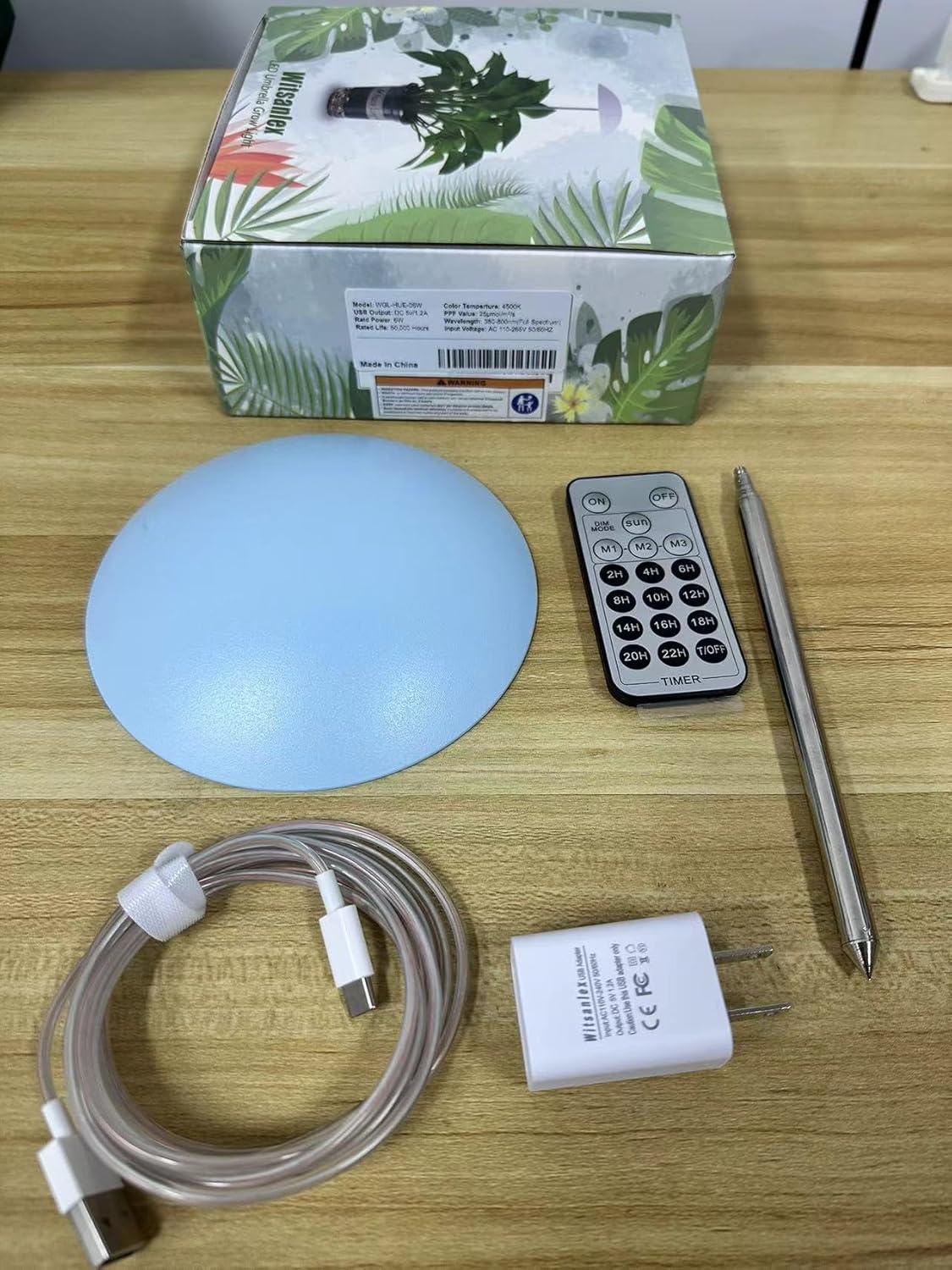 Witsanlex Smart LED Grow Lights for Indoor Plants, Full Spectrum, Sun Mode Auto Dimming, Daily Auto on/off Timer, Height Adjustable