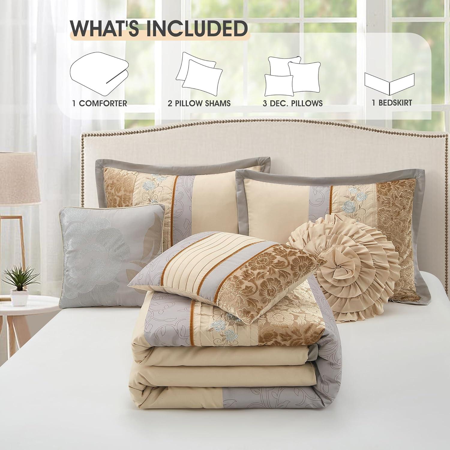 Nanshing America, Inc Riley 7 Piece Glam Comforter Set