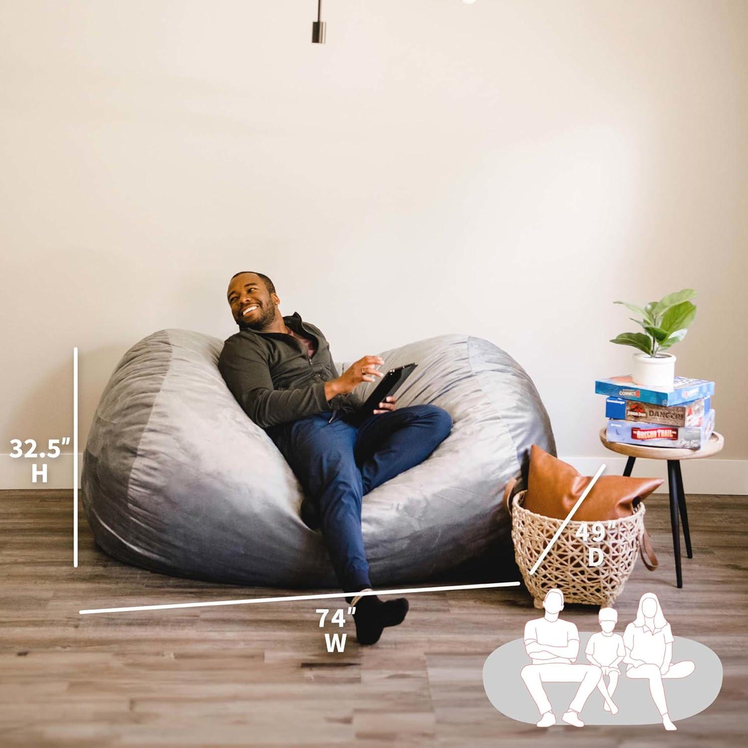 Big Joe Extra Large Memory Foam Bean Bag Sofa with Soft Removable Cover